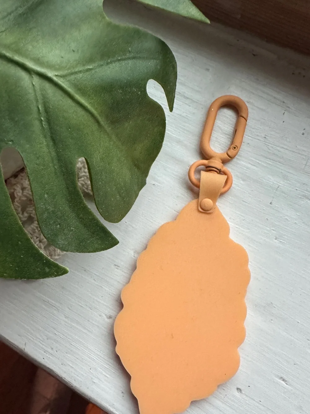 Free People Peach Silicone Keychain Charm